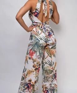 Emprada Celena White Floral Wide Leg Jumpsuit Jumpsuits & Rompers
