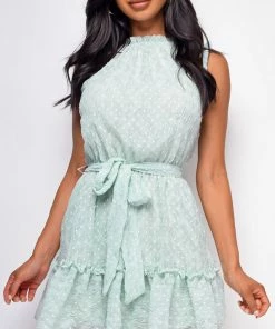 Emprada Dresses Rella Mint Green Ruffle Dress