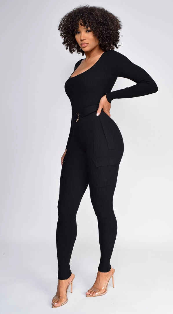 Emprada Jumpsuits & Rompers Nichol Black Cargo Pocket Ribbed Jumpsuit 2 Emprada Jumpsuits & Rompers Nichol Black Cargo Pocket Ribbed Jumpsuit