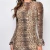Emprada Dresses Mara Beige Snake Skin Print Dress