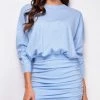 Emprada Leigh Blue Ruched Lounge Dress