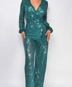 Emprada Zaneta Green Sequin Jumpsuit 6 Emprada Zaneta Green Sequin Jumpsuit