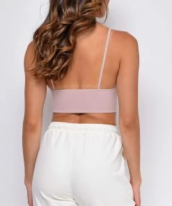 Emprada Luca Dusty Rose Pink Seamless Ribbed Spaghetti Strap Brami Loungewear