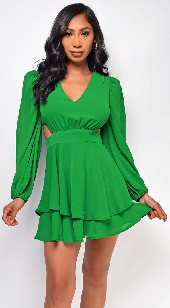 Emprada Linz Green Cut Out Sides Romper 1 Emprada Linz Green Cut Out Sides Romper