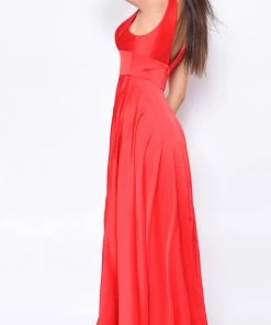 Emprada Dresses Everleigh Red Satin Gown