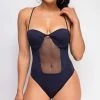 Emprada Andros Black Mesh Lace Up One Piece Swimsuit