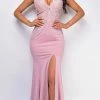 Emprada Jaylah Pink Lace Slit Gown