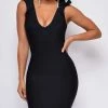 Emprada Dresses Love At First Sight Black Cross Back Bandage Dress