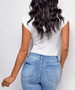 Emprada Storm White Padded Shoulder Bodysuit