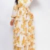 Emprada Dresses Amila White Yellow Floral Maxi Dress