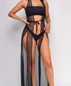 Emprada Little Black Dresses Atiu Black Cover Up Dress