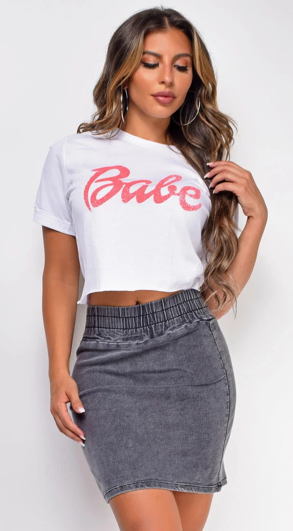 Emprada Babe White Graphic Tee 1 Emprada Babe White Graphic Tee