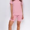 Emprada Loungewear Brisa Mauve Pink Biker Shorts Set