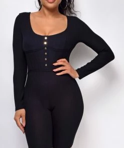 Emprada Diego Black Biker Short Romper