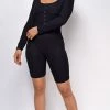 Emprada Diego Black Biker Short Romper
