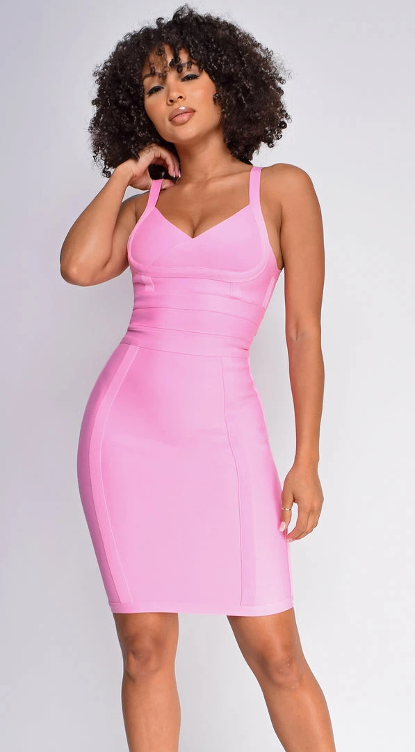 Emprada Alyssa Pink Bandage Dress 3 Emprada Alyssa Pink Bandage Dress