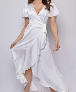 Emprada Loretta White Short Sleeves Maxi Dress Dresses