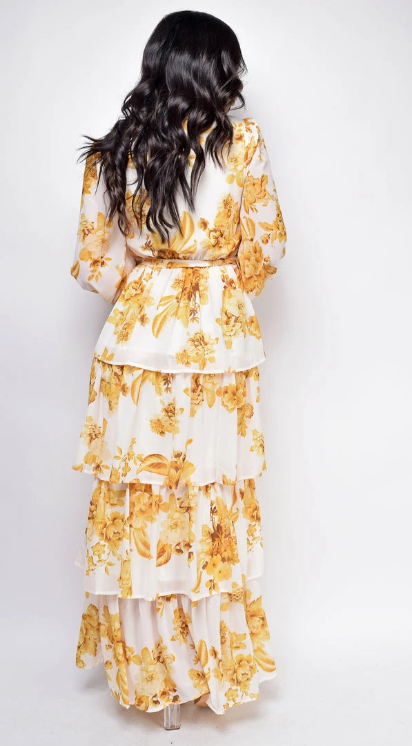 Emprada Dresses Amila White Yellow Floral Maxi Dress 3 Emprada Dresses Amila White Yellow Floral Maxi Dress
