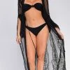 Emprada Samaria Black Lace Bell Sleeve Cover Up Swim