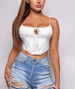 Emprada Tops Kos White Corset Top