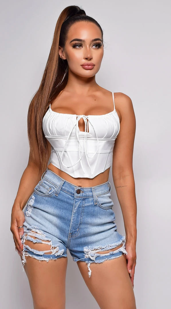Emprada Tops Kos White Corset Top 1 Emprada Tops Kos White Corset Top