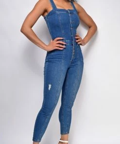 Emprada Easton Blue Denim Jumpsuit Jumpsuits & Rompers