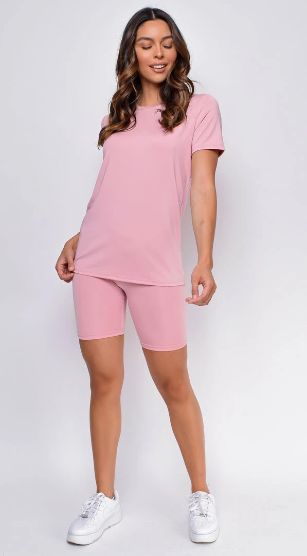 Emprada Loungewear Brisa Mauve Pink Biker Shorts Set 2 Emprada Loungewear Brisa Mauve Pink Biker Shorts Set