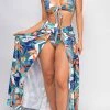 Emprada Tayah Blue Tropical Print Set Dresses