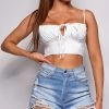 Emprada Tops Ravello White Crop Corset Top