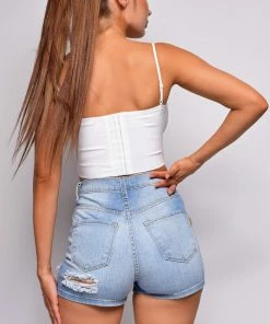Emprada Tops Ravello White Crop Corset Top