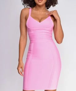 Emprada Alyssa Pink Bandage Dress