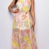 Emprada Dresses Topaz White Yellow Multi Color Floral Print Maxi Dress