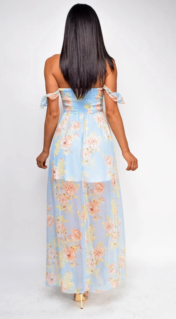Emprada Faith Blue Floral Off Shoulder Maxi Dress Dresses 3 Emprada Faith Blue Floral Off Shoulder Maxi Dress Dresses