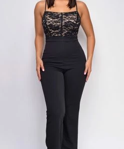 Emprada Jumpsuits & Rompers Melrose Black Lace Jumpsuit