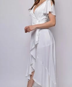 Emprada Loretta White Short Sleeves Maxi Dress Dresses