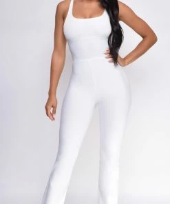 Emprada Laramie White Bandage Jumpsuit