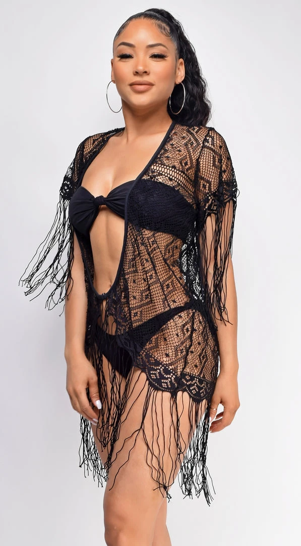 Emprada Ora Black Fringe Cover Up 6 Emprada Ora Black Fringe Cover Up
