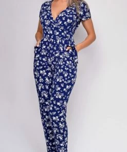 Emprada Konrad Blue Floral Print Jumpsuit Jumpsuits & Rompers