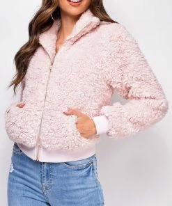 Emprada Outerwear Shiloh Pink Teddy Jacket 6 Emprada Outerwear Shiloh Pink Teddy Jacket