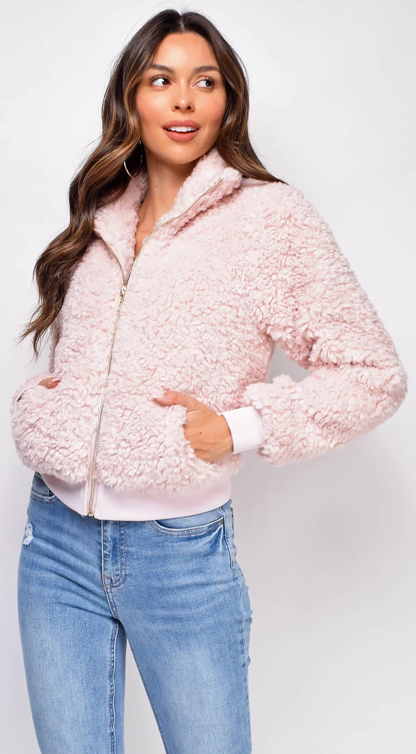 Emprada Outerwear Shiloh Pink Teddy Jacket 3 Emprada Outerwear Shiloh Pink Teddy Jacket