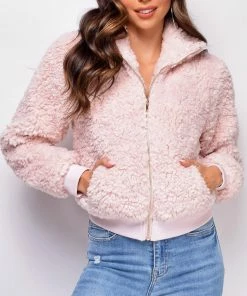 Emprada Outerwear Shiloh Pink Teddy Jacket