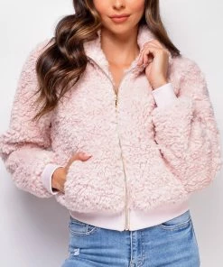 Emprada Outerwear Shiloh Pink Teddy Jacket