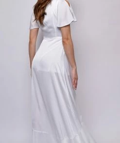 Emprada Loretta White Short Sleeves Maxi Dress Dresses