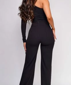 Emprada Ellery Black High Waist Flare Pants Bottoms