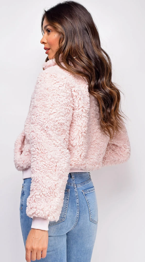 Emprada Outerwear Shiloh Pink Teddy Jacket 4 Emprada Outerwear Shiloh Pink Teddy Jacket