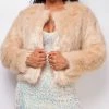 Emprada Valeria Beige Faux Fur Coat Outerwear