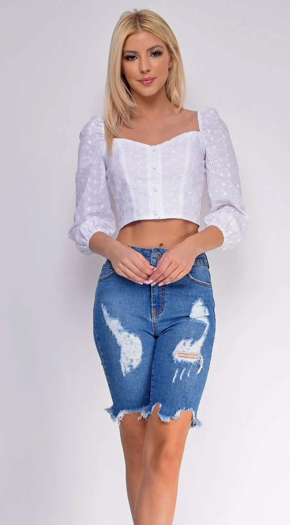 Emprada Sweet Vibes White Puff Sleeve Top 2 Emprada Sweet Vibes White Puff Sleeve Top