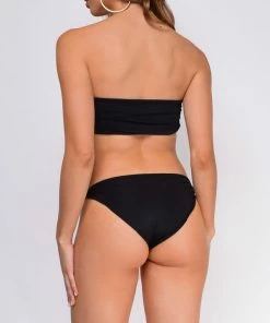 Emprada Palm Springs Black Bandeau Bow Front Knot Bikini Swim 5 Emprada Palm Springs Black Bandeau Bow Front Knot Bikini Swim