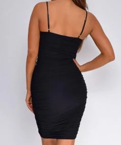 Emprada Dresses Esta Black Ruched Midi Dress 6 Emprada Dresses Esta Black Ruched Midi Dress