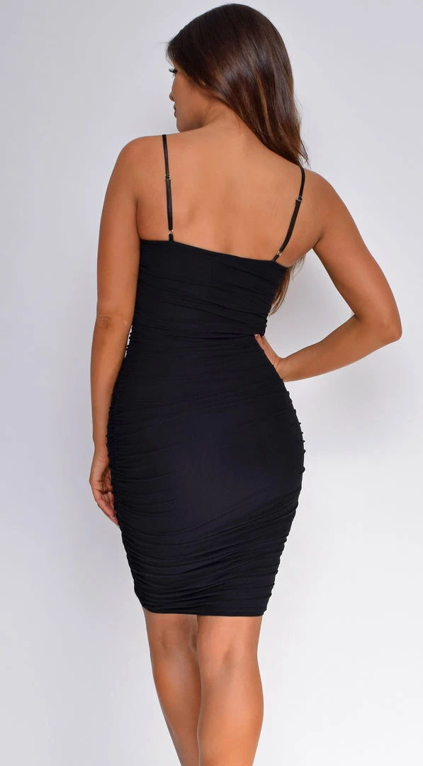Emprada Dresses Esta Black Ruched Midi Dress 3 Emprada Dresses Esta Black Ruched Midi Dress